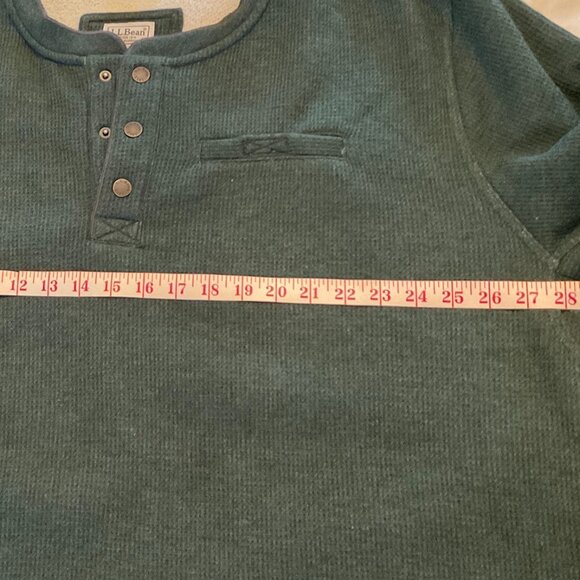 LL Bean Men's 2XLT Fleece Henley Katahdin Iron Works Green - Picture 8 of 9